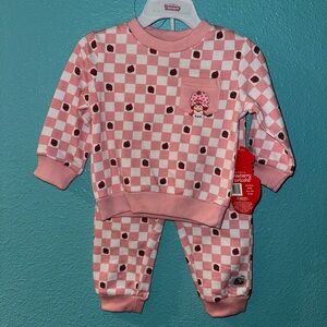 Strawberry shortcake Pink Checkered girls matching set